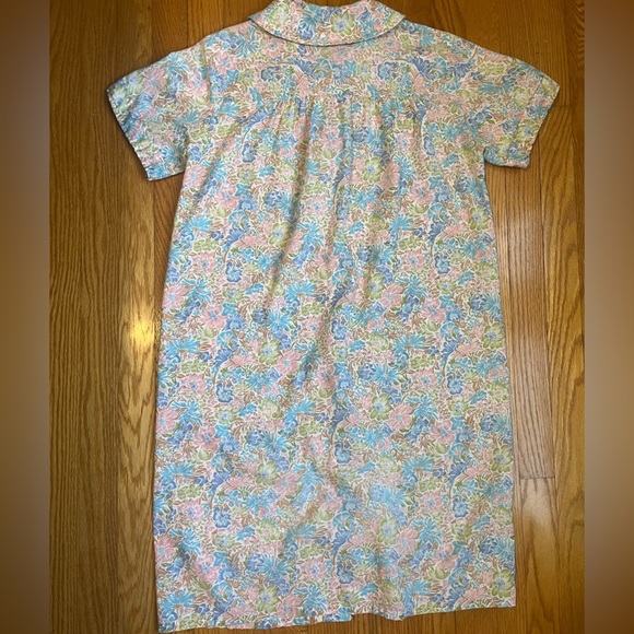Beautiful Vintage Cotton 60s 70s Floral Button Down Housecoat Dress - Picture 5 of 7